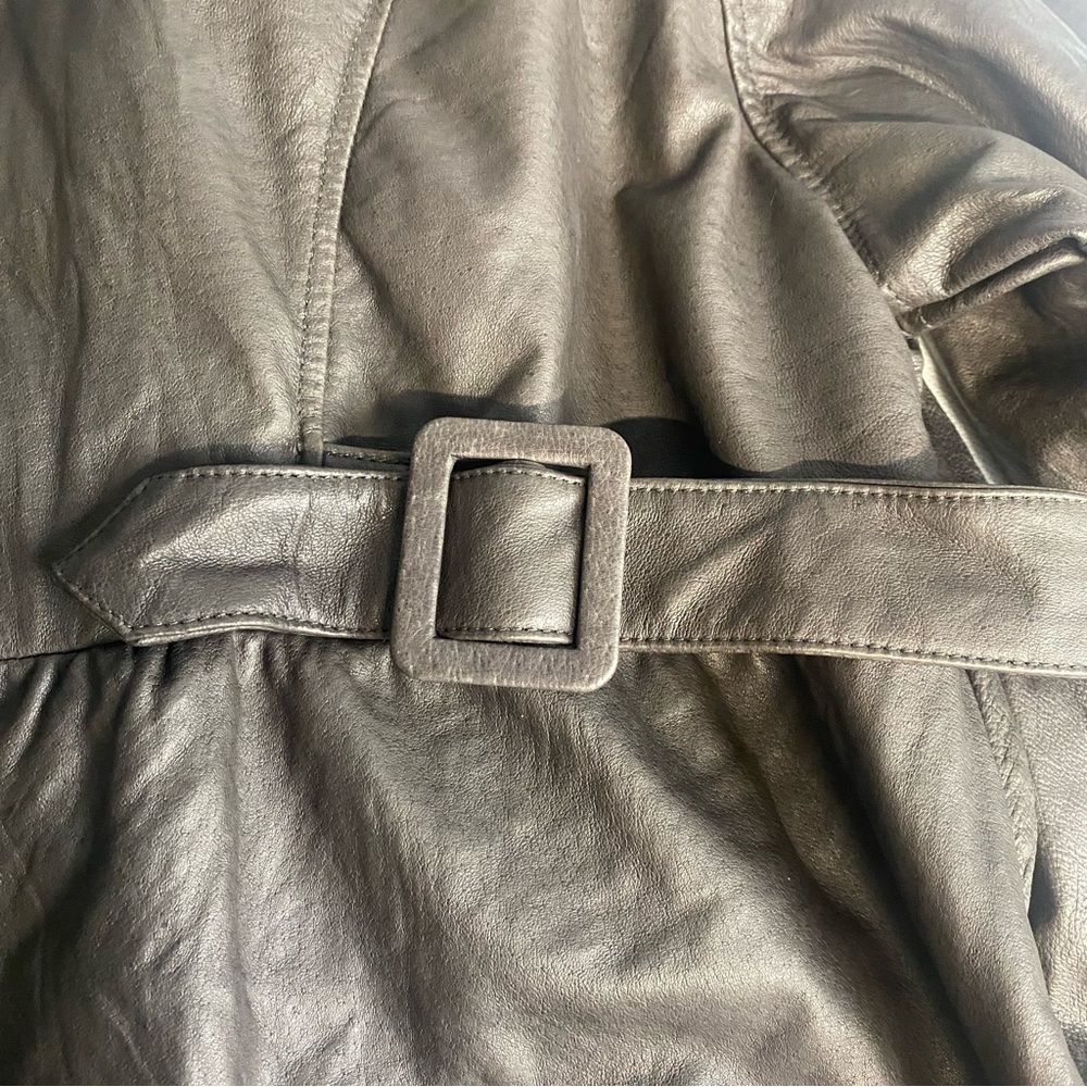 Lane Bryant Genuine Leather Jacket Women's Size 18/20 Brown Button Closure - Picture 13 of 16